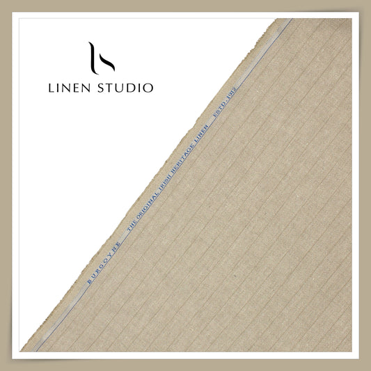 40 Lea Premium Linen Suiting by Burgoyne - Natural Textured Stripes (NEW) (Zoom In)