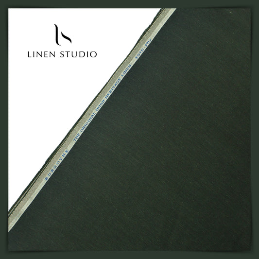 Burgoyne Pure Linen Plain Suiting - Green - Linen Studio