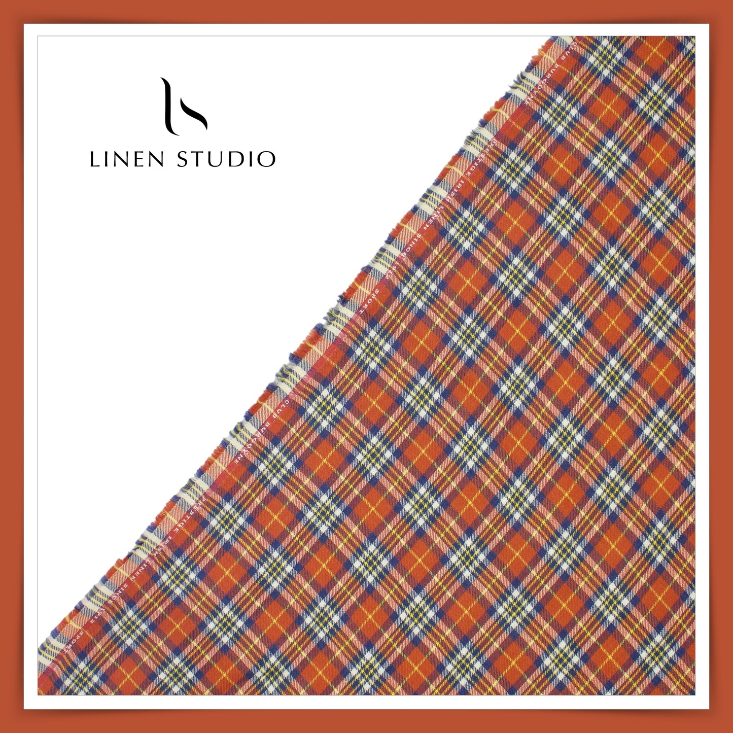 Burgoyne Flannel Checks Twill Fabric - Sport Orange (65% SALE)