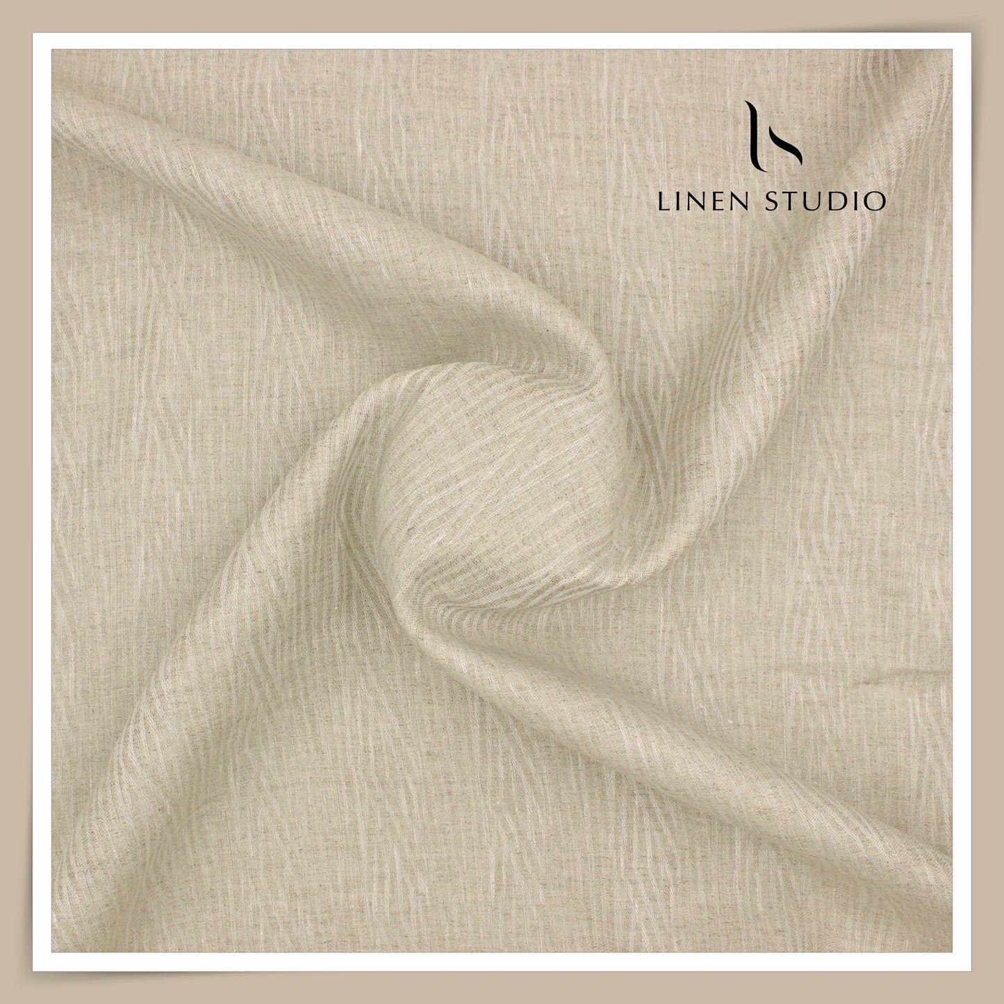 Burgoyne 70 Lea Premium Linen Jacquard Shirting - Oatmeal Groovy Stripes (NEW)