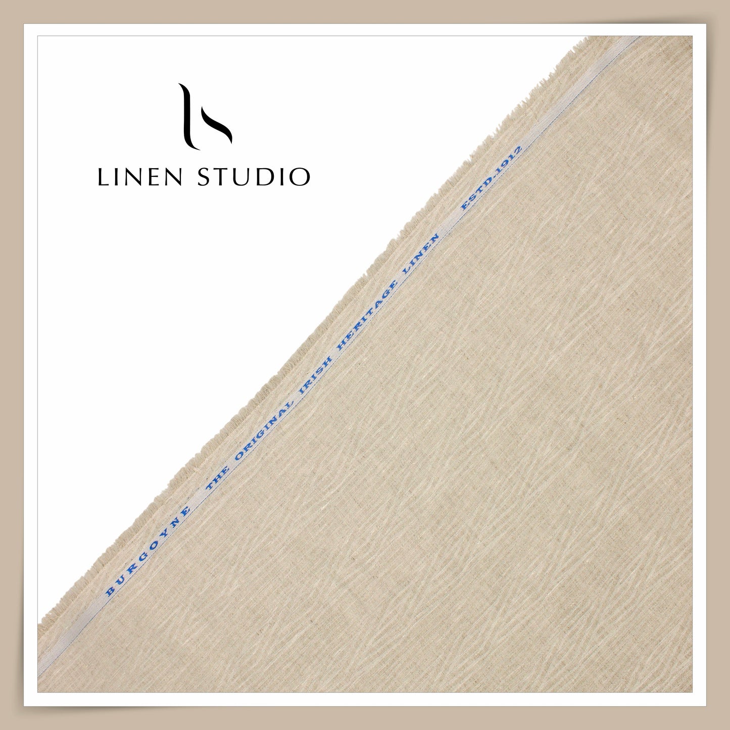 Burgoyne 70 Lea Premium Linen Jacquard Shirting - Oatmeal Groovy Stripes (NEW)