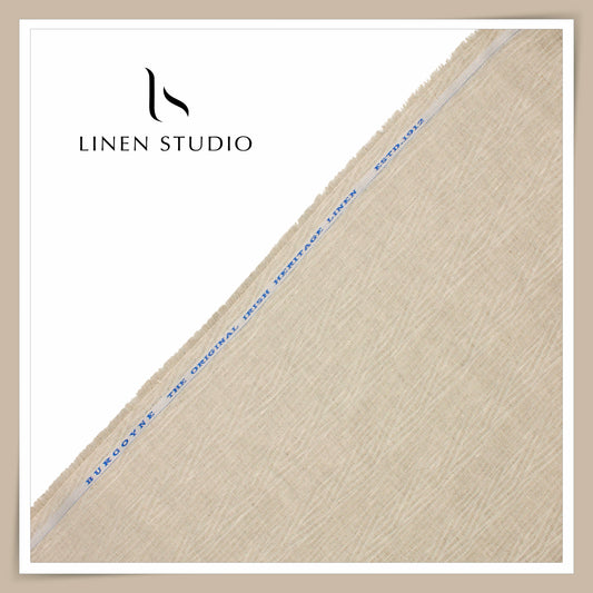 Burgoyne 70 Lea Premium Linen Jacquard Shirting - Oatmeal Groovy Stripes (NEW)