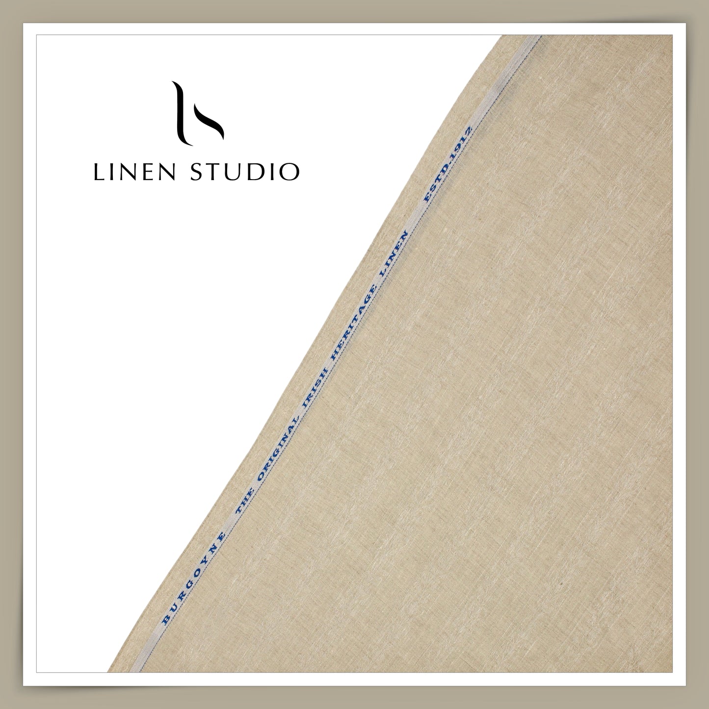 Burgoyne 70 Lea Premium Linen Jacquard Shirting - Oatmeal Designer Stripes (NEW) (Zoom In)