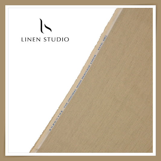 70 Lea Twill Shirting by Burgoyne - Textured Dark Beige (NEW)