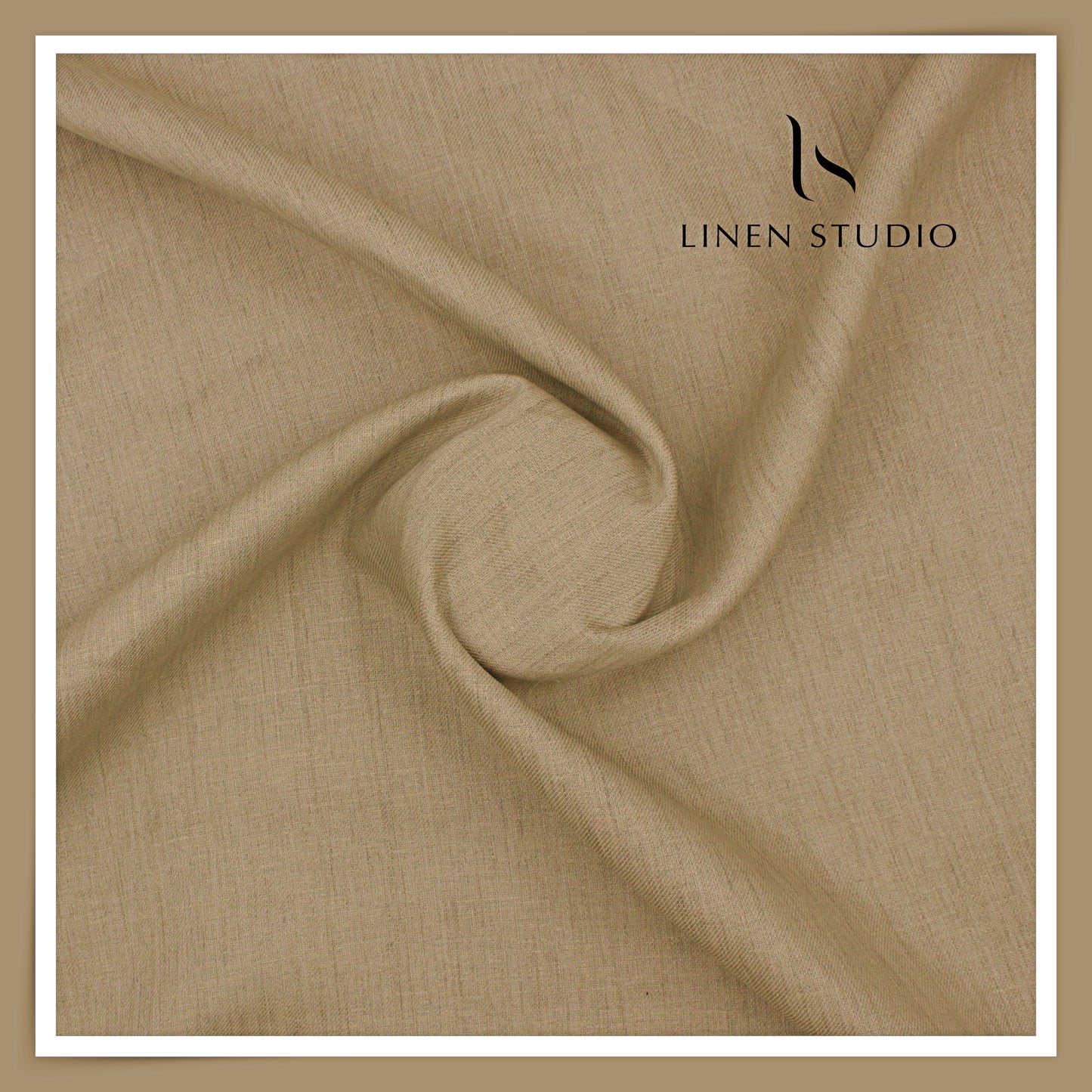 70 Lea Twill Shirting by Burgoyne - Textured Dark Beige (NEW)