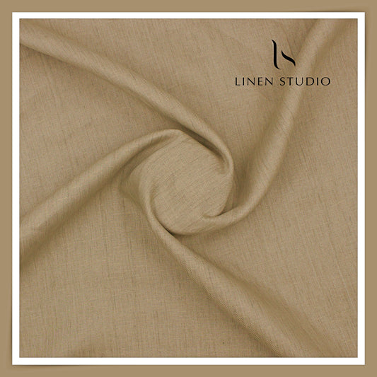 70 Lea Twill Shirting by Burgoyne - Textured Dark Beige (NEW)