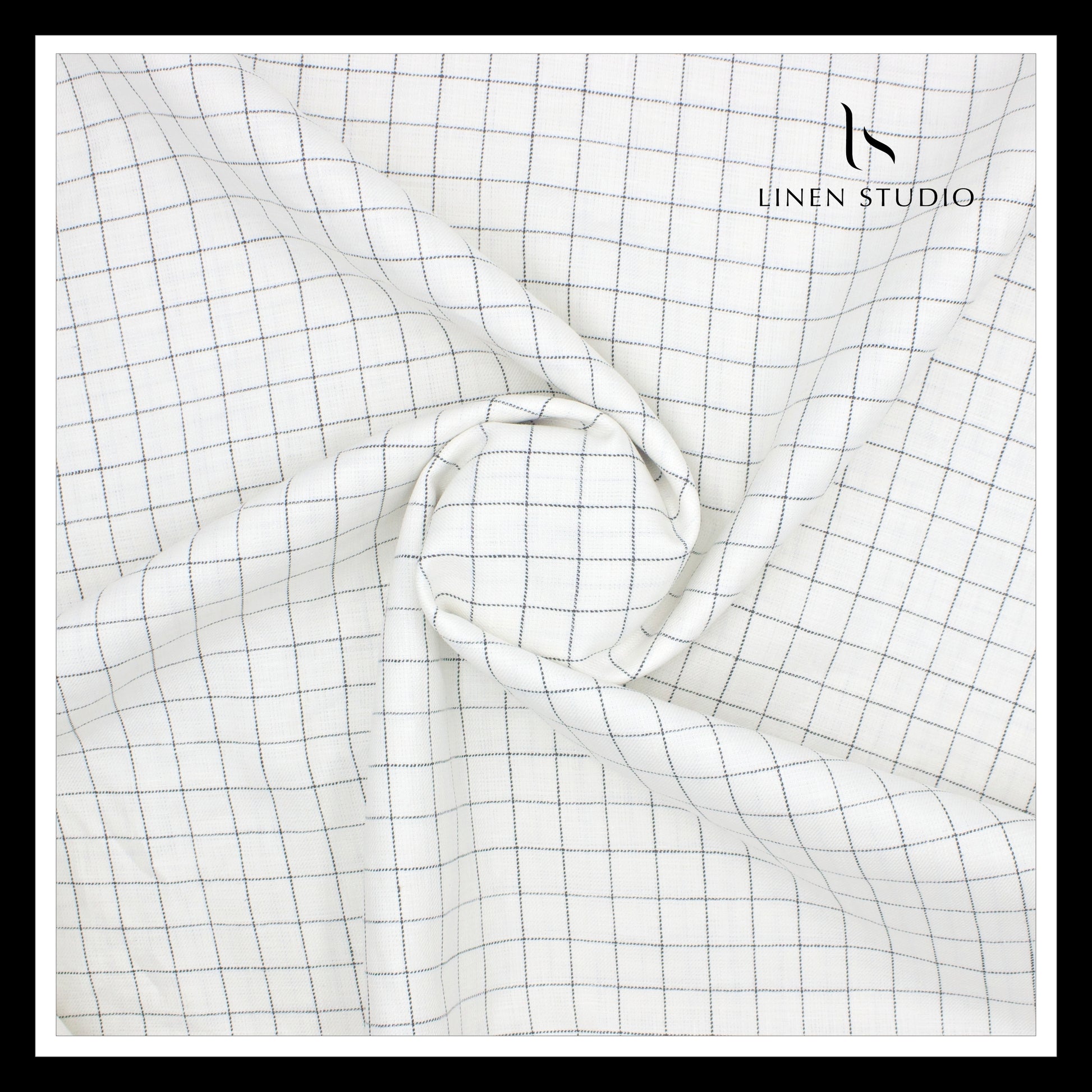 Pure Linen Checks Semi Suiting - Burgoyne without selvage - Linen Studio