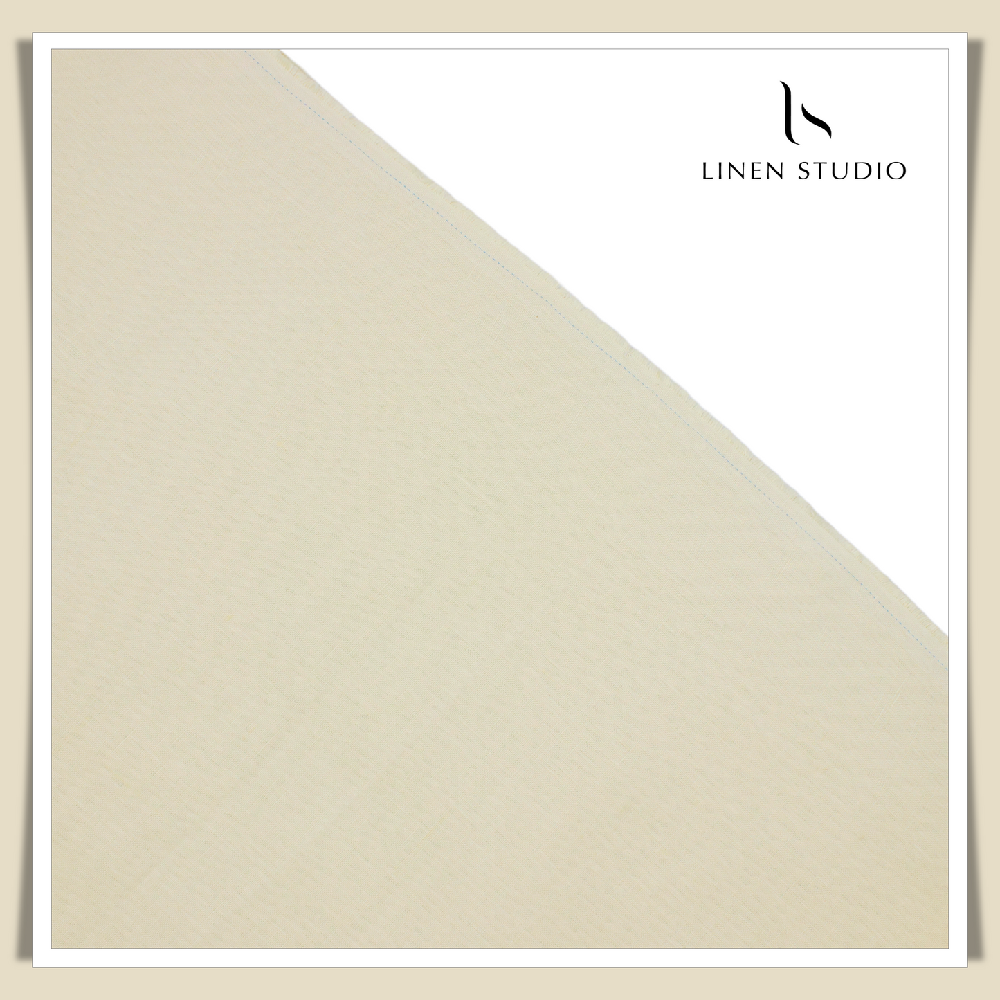 Pure Linen Cream Semi Suiting - Burgoyne without selvage - Linen Studio