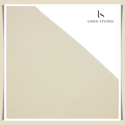 Pure Linen Cream Semi Suiting - Burgoyne without selvage - Linen Studio