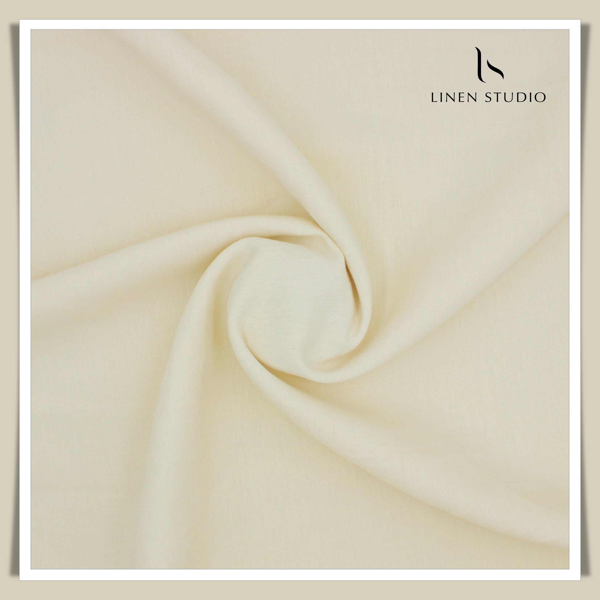 Pure Linen Cream Semi Suiting - Burgoyne without selvage - Linen Studio