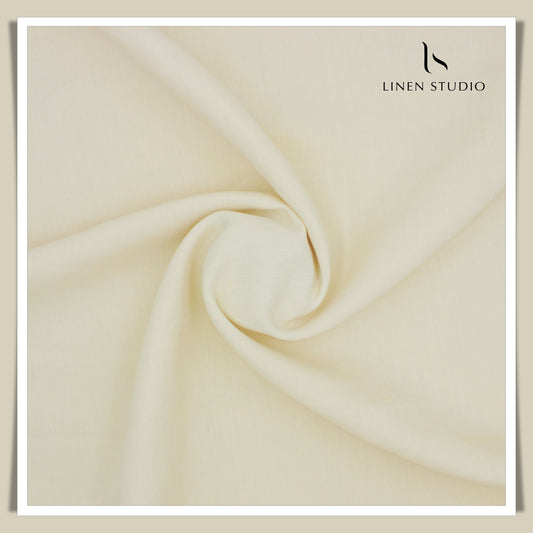 Pure Linen Cream Semi Suiting - Burgoyne without selvage - Linen Studio
