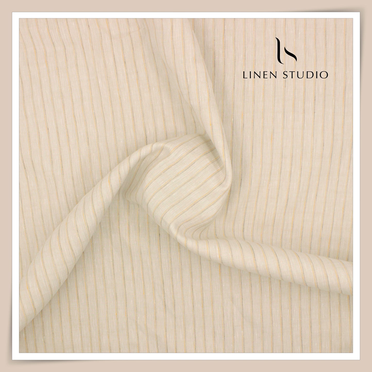 80 Lea Pure Linen Premium Shirting by Burgoyne - Albescent White Stripes (NEW)