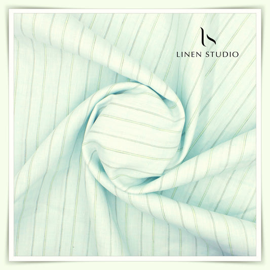 Burgoyne 80 Lea Luxury Shirting - Mint Green Stripes