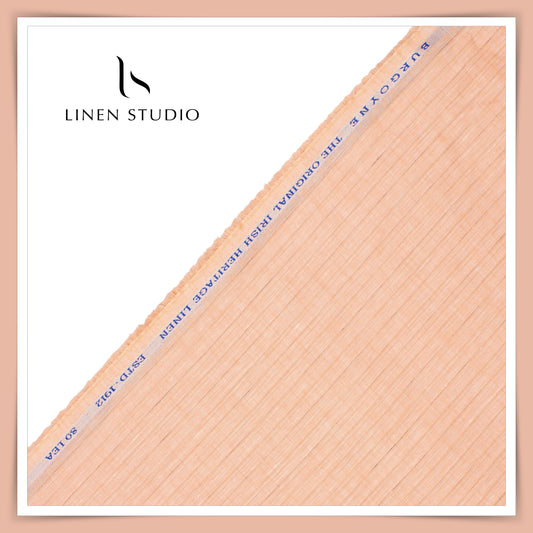 Burgoyne 80 Lea Luxury Shirting - Peach with Stripes