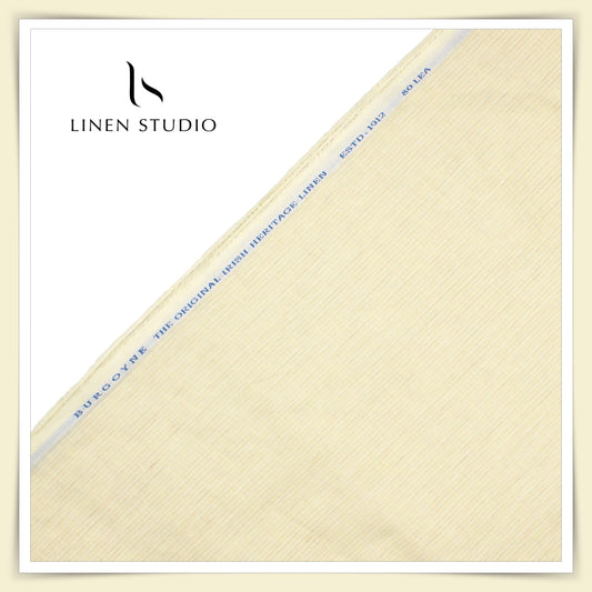 Burgoyne 80 Lea Luxury Shirting - Fawn with Stripes