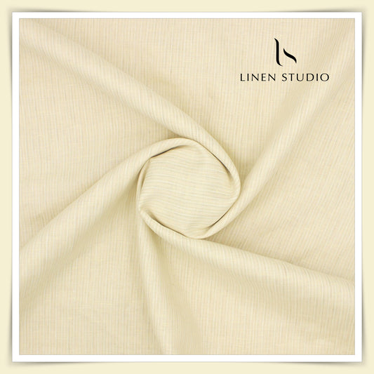 Burgoyne 80 Lea Luxury Shirting - Fawn with Stripes