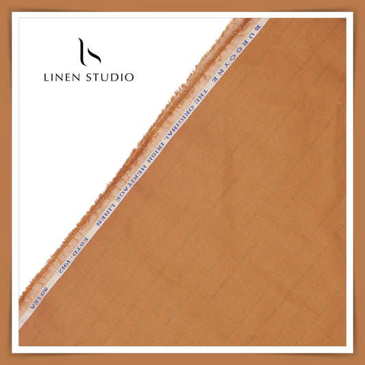 Burgoyne 80 Lea Luxury Shirting - Burnt Orange with Stripes