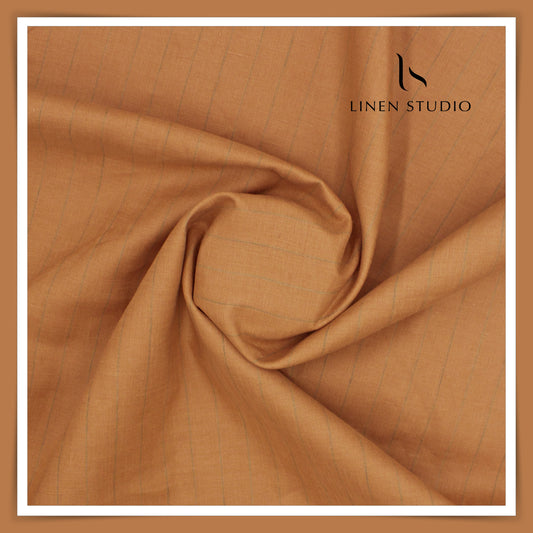Burgoyne 80 Lea Luxury Shirting - Burnt Orange with Stripes