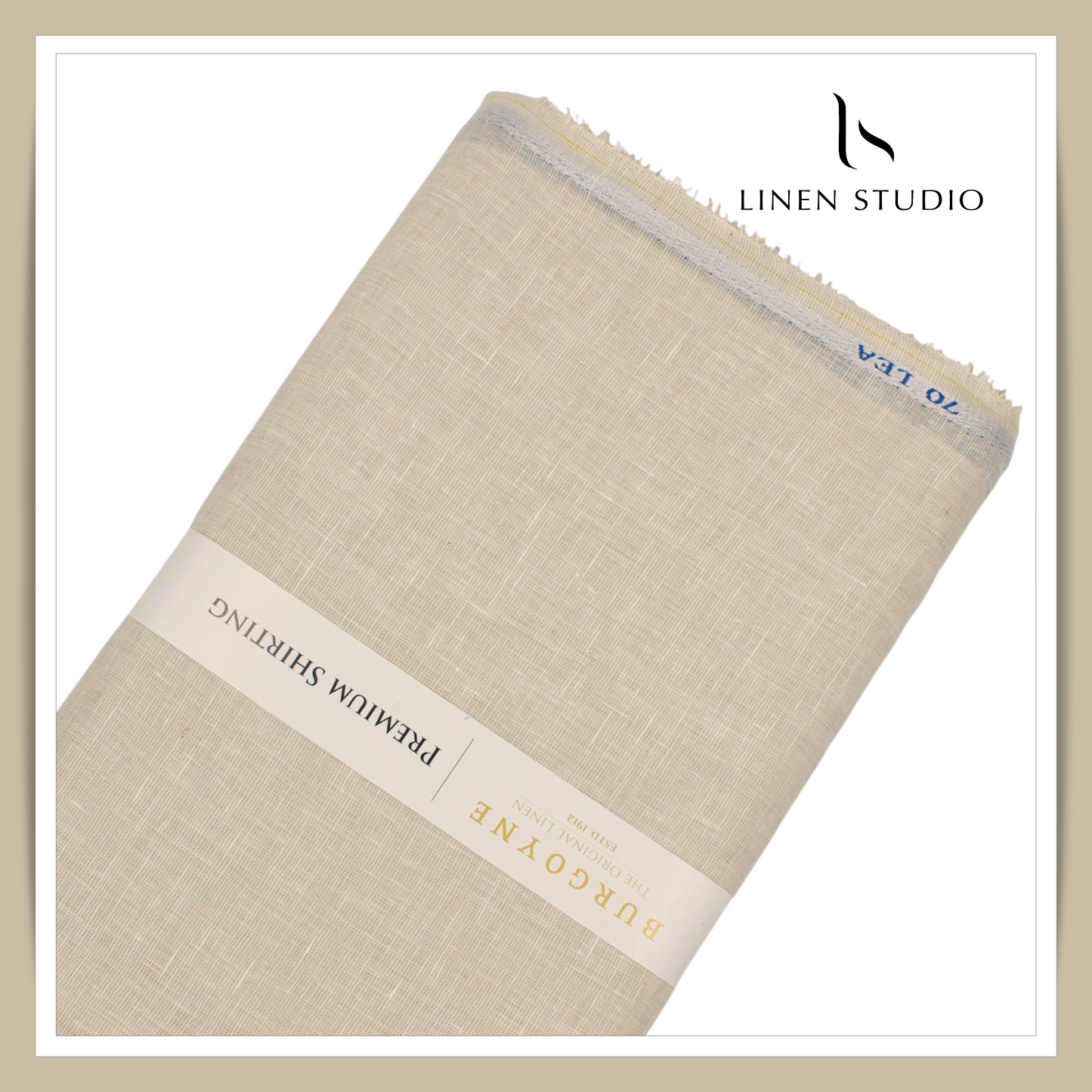 Burgoyne Premium Linen 70 Lea Textured Shirting - Beige (NEW) (Most Liked)