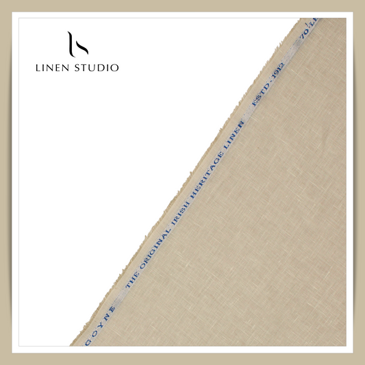 Burgoyne Premium Linen 70 Lea Textured Shirting - Beige (NEW) (Most Liked)