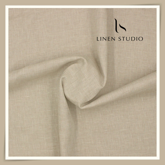 Burgoyne Premium Linen 70 Lea Textured Shirting - Beige (NEW) (Most Liked)