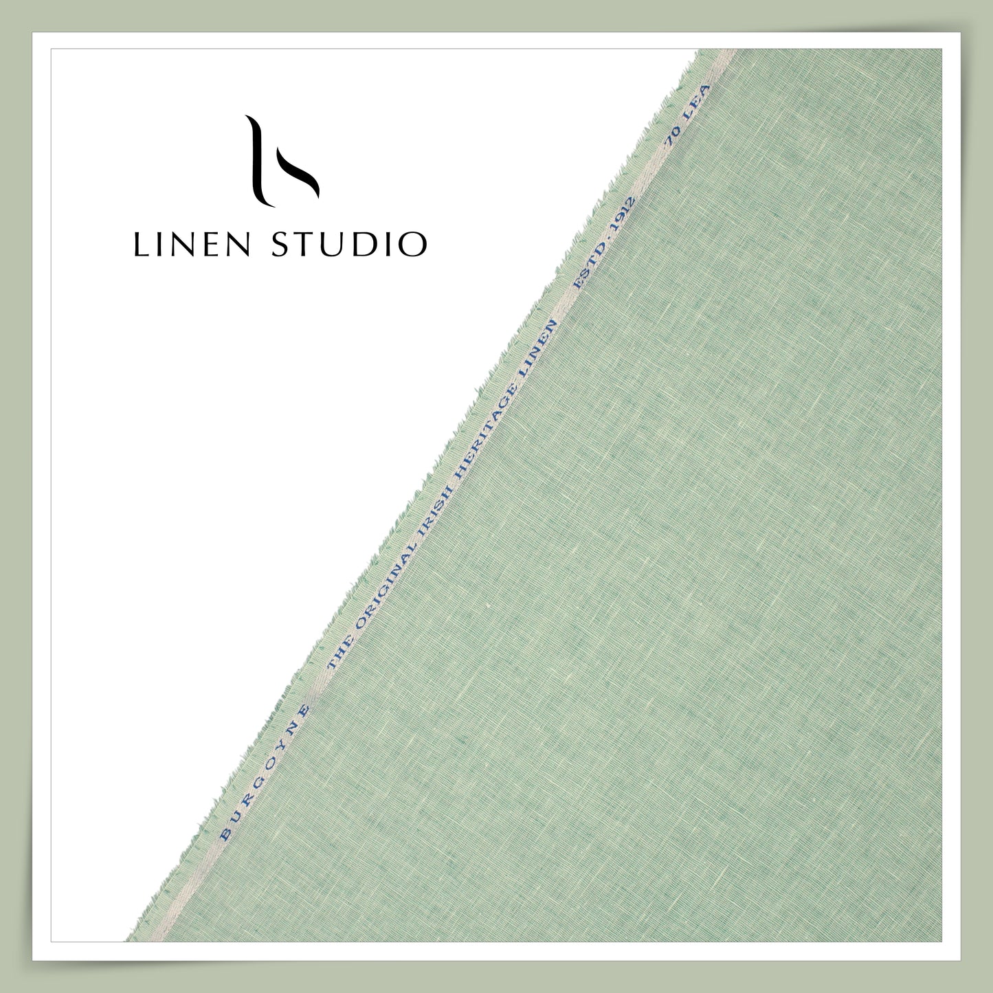 Burgoyne Premium Linen 70 Lea Textured Shirting - Spring Green (NEW) (Fastest Selling)