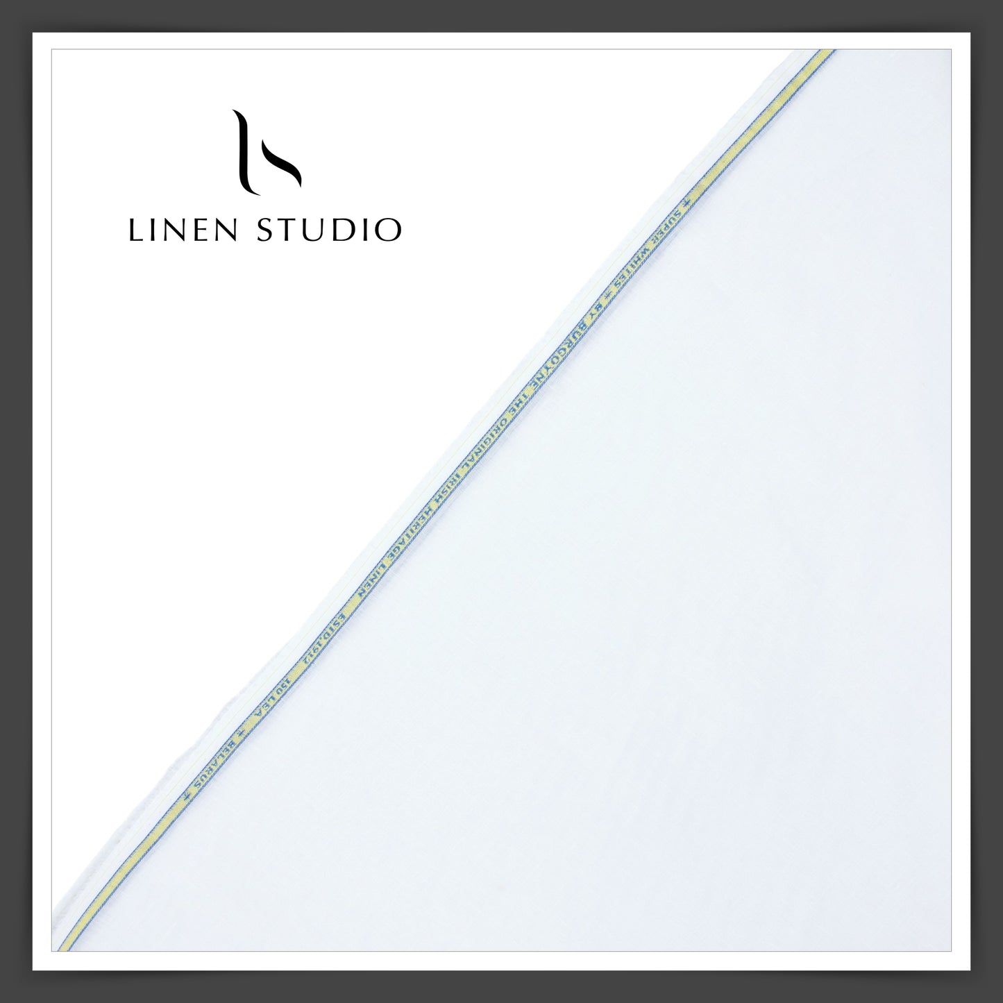 150 Lea x 150 Lea Super White Plain Shirting by Burgoyne Ireland - BELARUS (Highest Quality) (NEW)