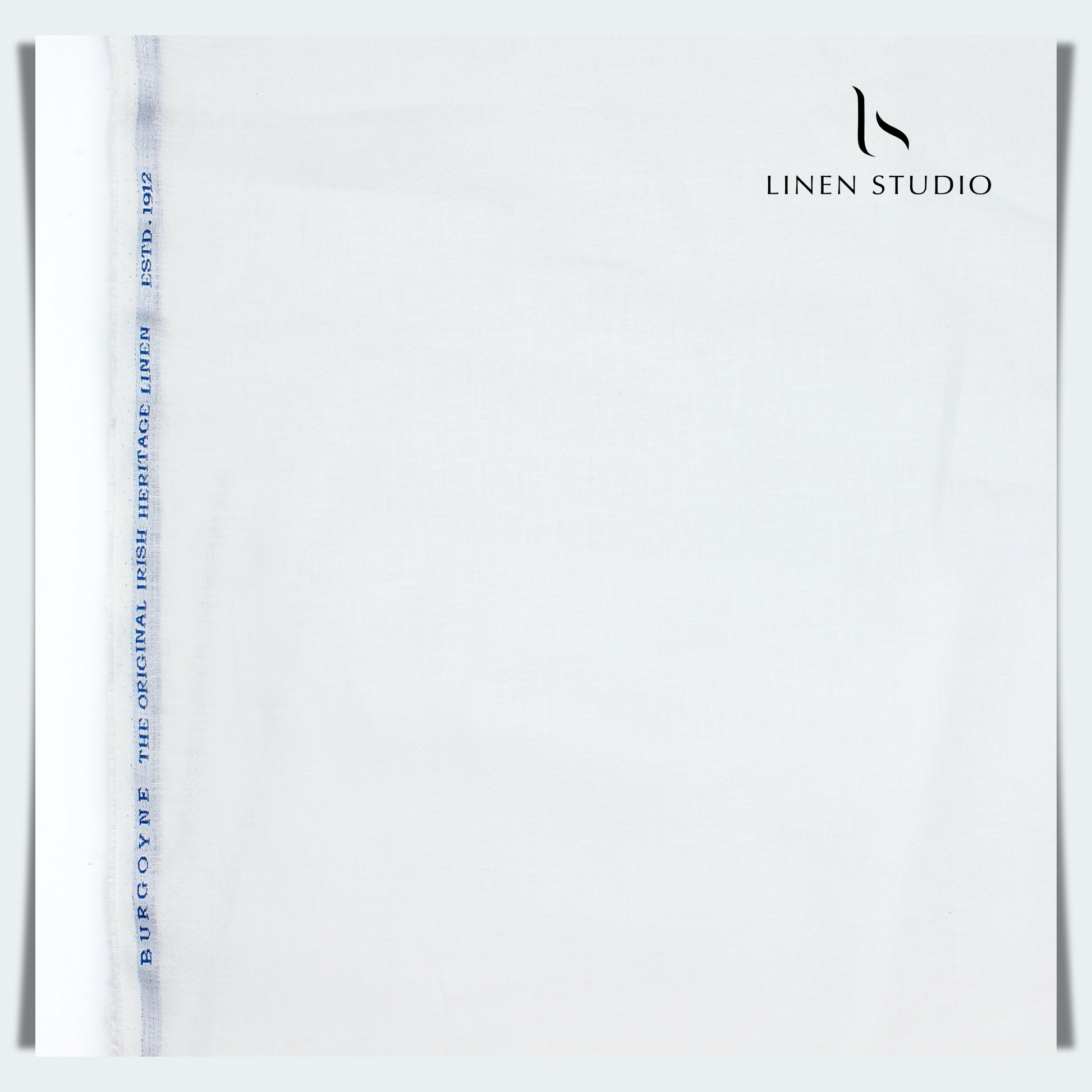 White Herringbone Pattern Burgoyne - Pure Linen 70 Lea - Linen Studio
