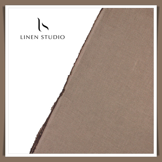 Cotton Blended Shirting by British Micros - Textured Light Brown (50% SALE)