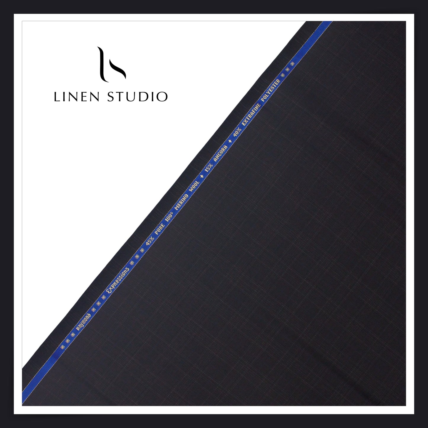 Raymond Expressions 100's Merino Wool Suiting - Grey Self Checks (NEW) (Last Few Mtrs)