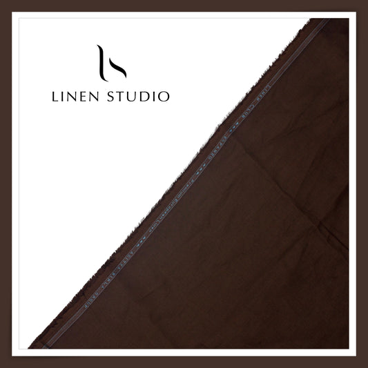 80 Lea Plain Colour Premium Shirting by Linen Club -  Eclipse Brown (NEW) (Limited Stock)