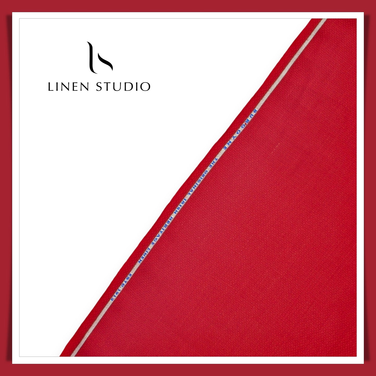 Burgoyne 40 Lea Pure Linen Heavy Knitted Suiting - Bright Red (65% SALE)