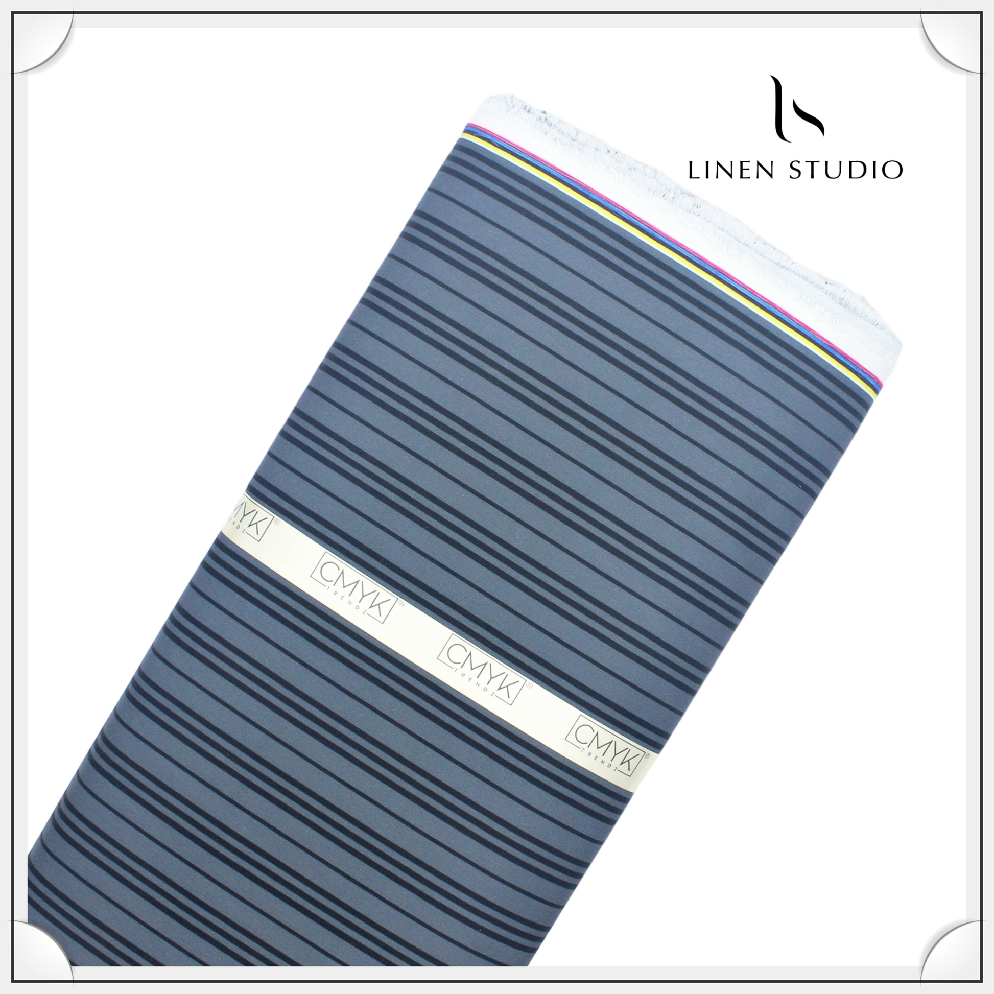 Imported Cotton Blend G/B Stripes - Linen Studio