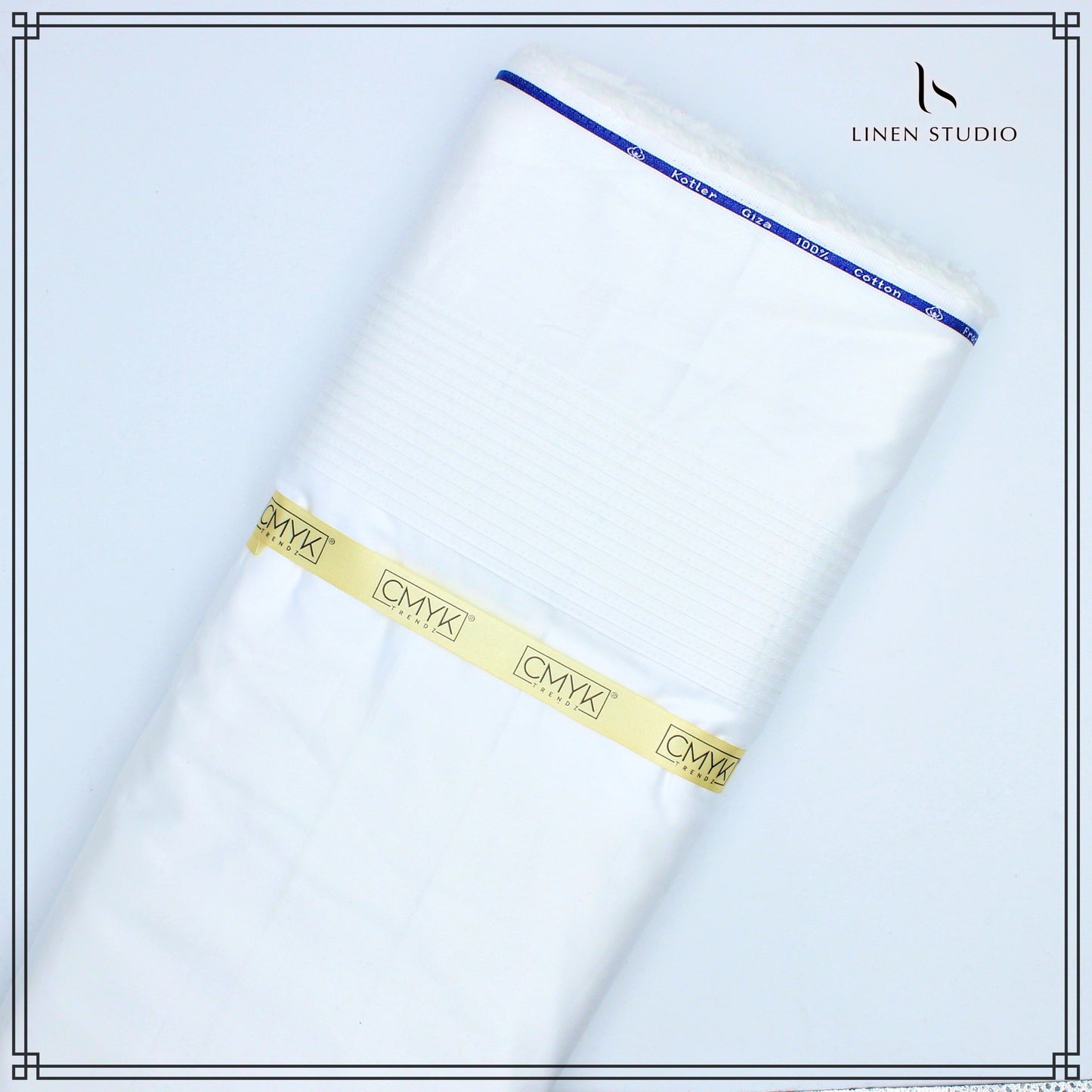Pleated Shirt Fabric for Suits - White - Linen Studio