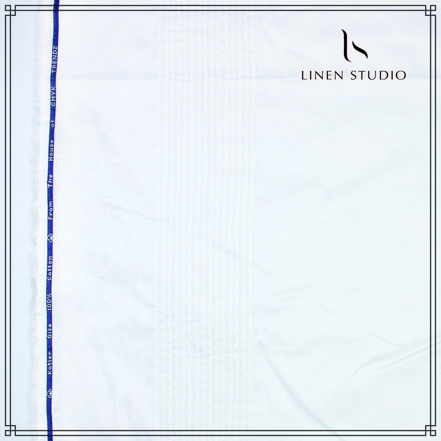 Pleated Shirt Fabric for Suits - White - Linen Studio