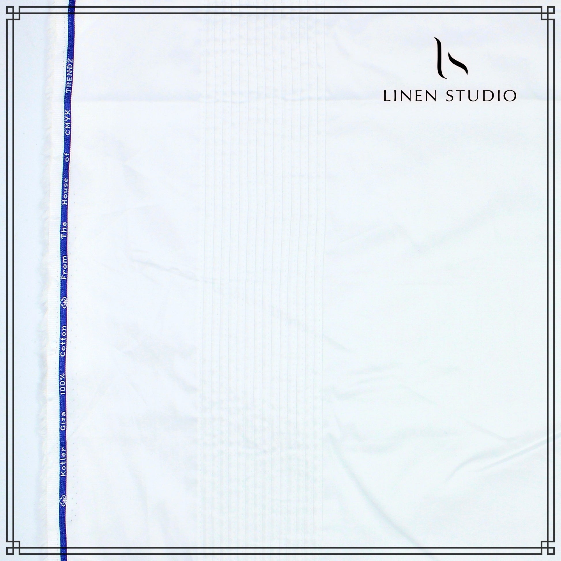 Pleated Shirt Fabric for Suits - White - Linen Studio