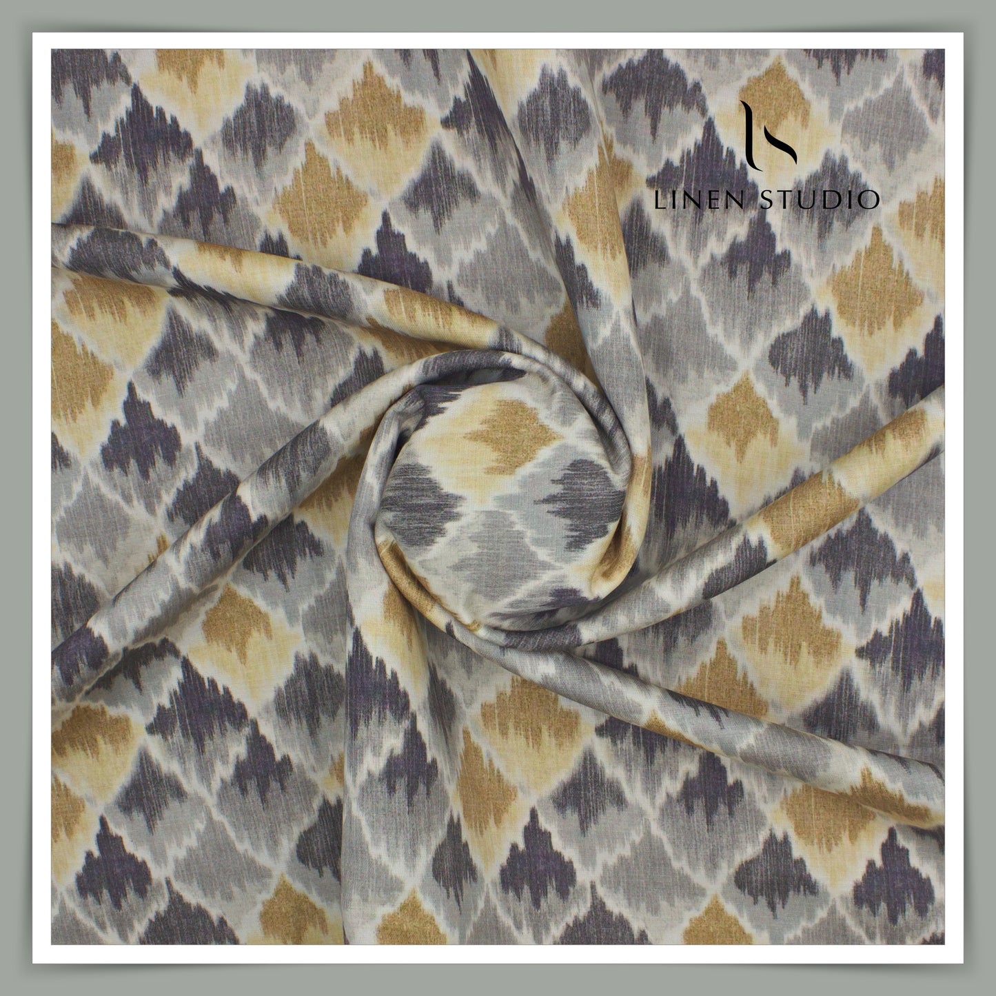 Linen Cotton Digital Print Shirting - Diamond  (65% SALE)
