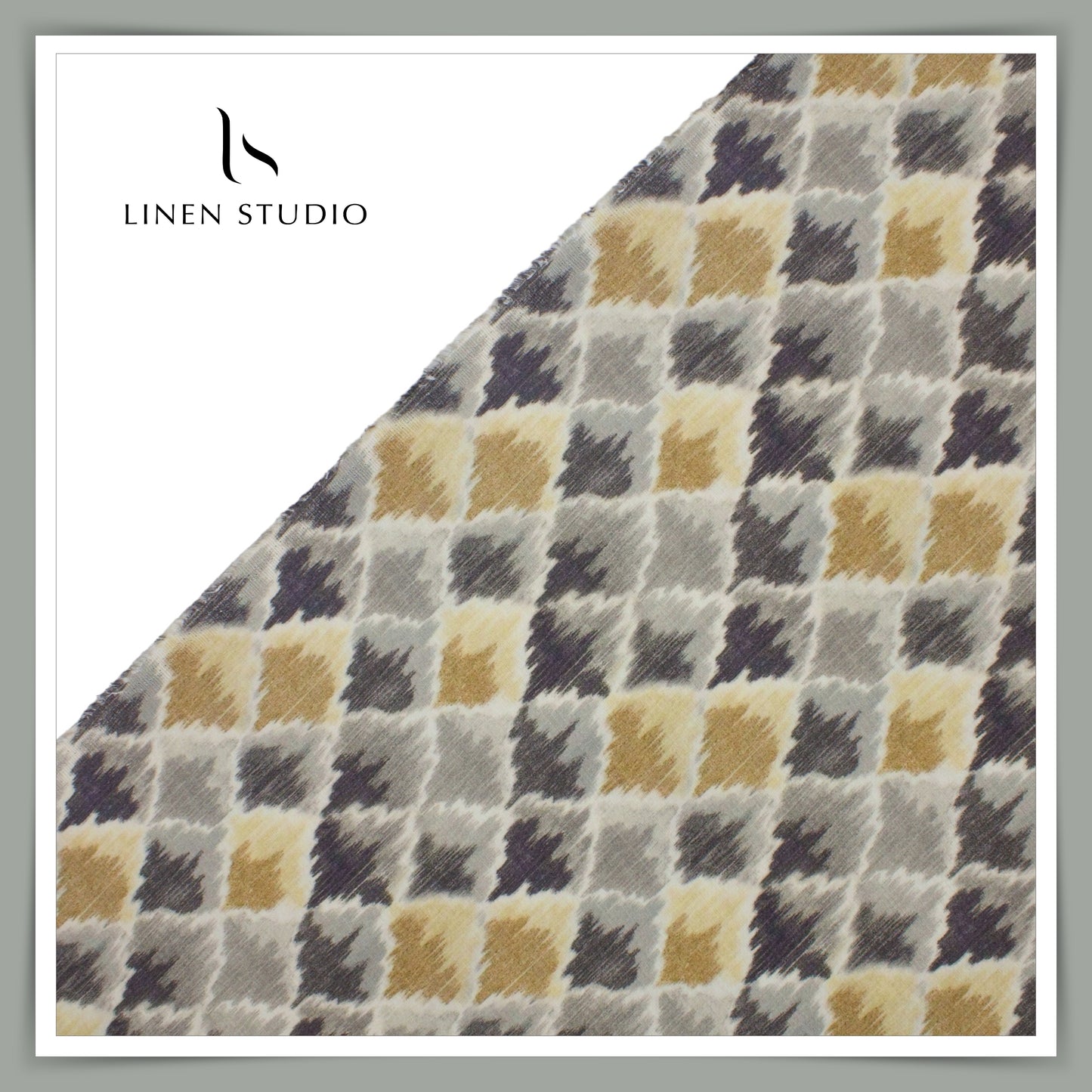 Linen Cotton Digital Print Shirting - Diamond  (65% SALE)
