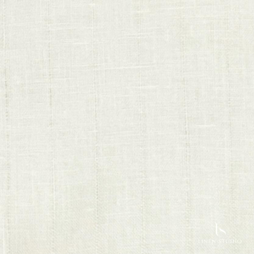Off White Self Stripe - Pure Linen 70 Lea - Linen Studio
