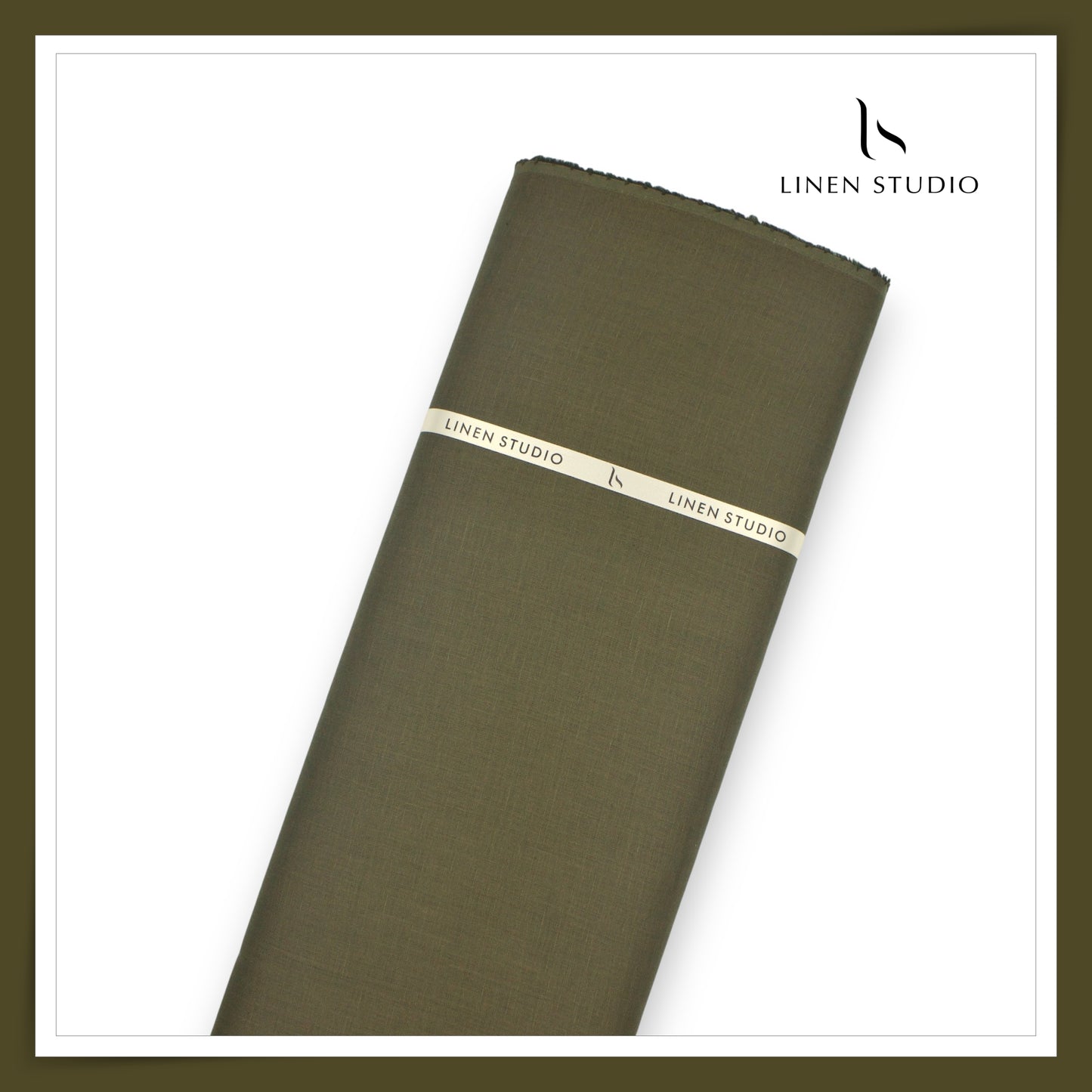 Linen Studio 60 Lea Pure Linen Shirting - Roman Green (50% SALE) (NEW)