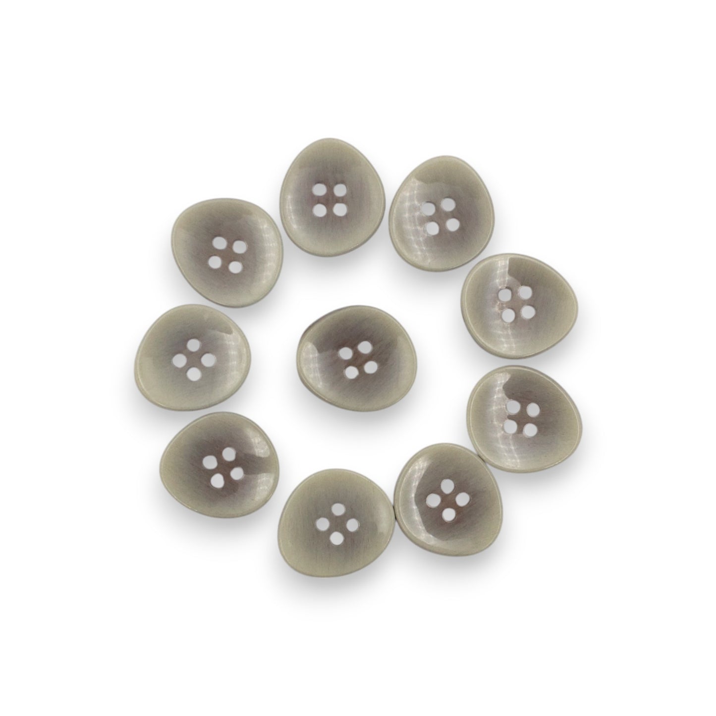 Rimless 4 Hole Fancy Shirt Buttons in Big Size 21.5MM in Grey Shading