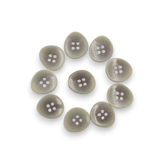 Rimless 4 Hole Fancy Shirt Buttons in Big Size 21.5MM in Grey Shading