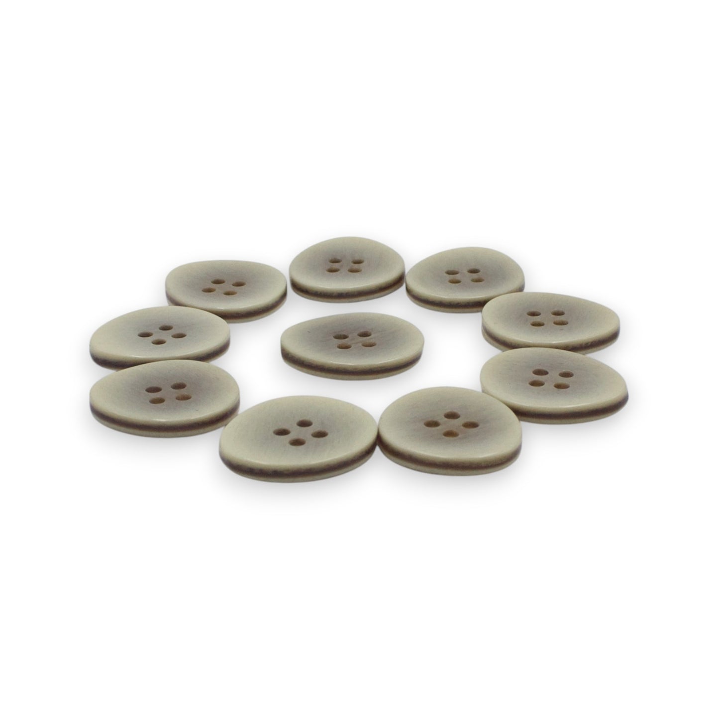 Rimless 4 Hole Fancy Shirt Buttons in Big Size 21.5MM in Grey Shading