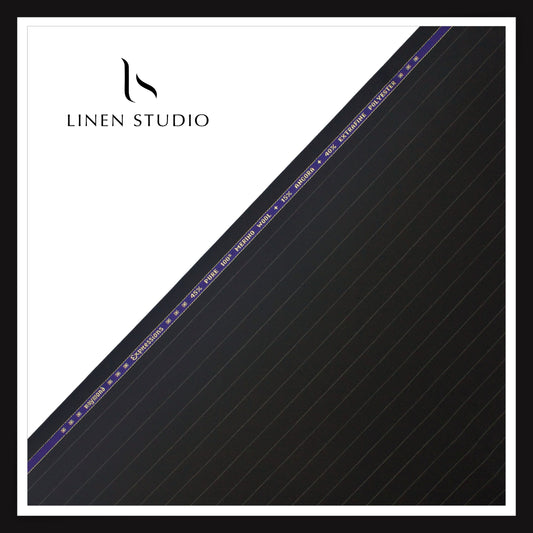 Raymond Expressions 100's Merino Wool Suiting - Black Classic Stripes (NEW) (Last Few Mtrs)