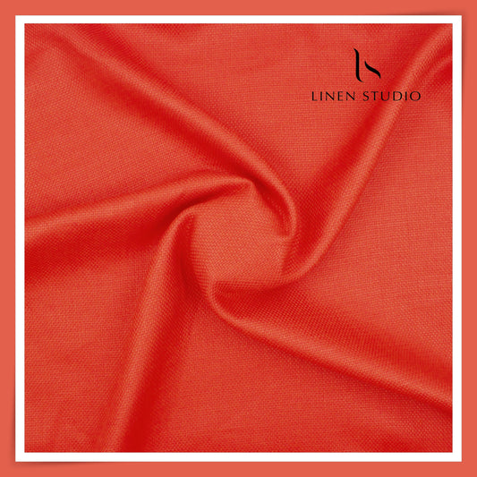 Burgoyne 40 Lea Pure Linen Heavy Knitted Suiting - Grapefruit Orange (NEW) (65% SALE)