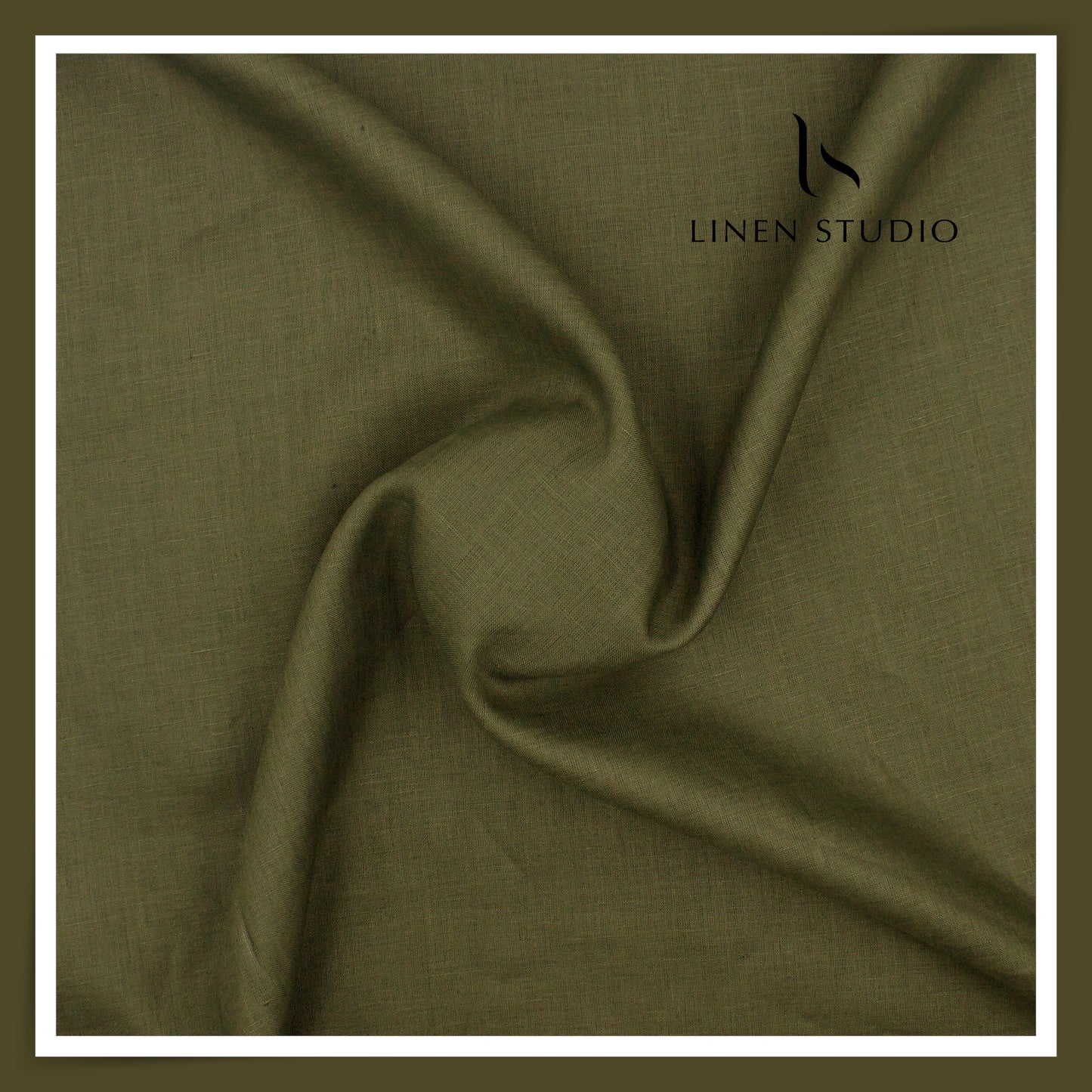 Linen Studio 60 Lea Pure Linen Shirting - Roman Green (50% SALE) (NEW)