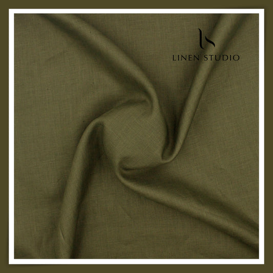 Linen Studio 60 Lea Pure Linen Shirting - Roman Green (50% SALE) (NEW)