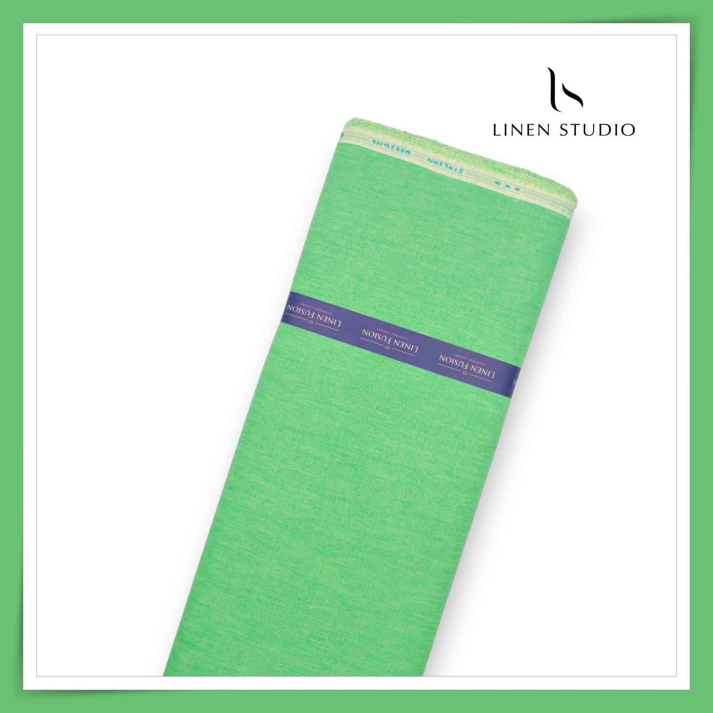 Fusion Fabric by Linen Fiesta, Cotton 70% & Linen 30% - Mantis Green (NEW)