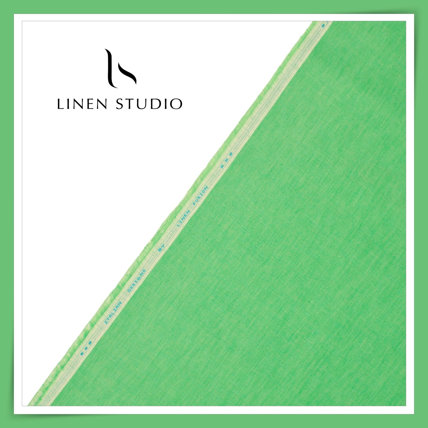 Fusion Fabric by Linen Fiesta, Cotton 70% & Linen 30% - Mantis Green (NEW)