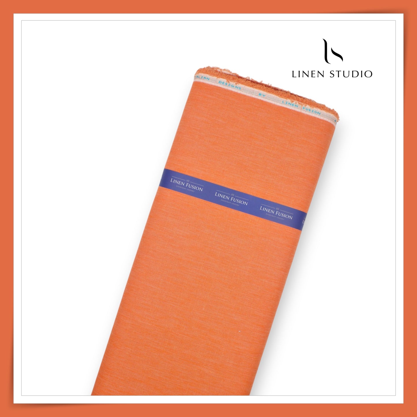 Fusion Fabric by Linen Fiesta, Cotton 70% & Linen 30% - Halloween Orange (NEW)